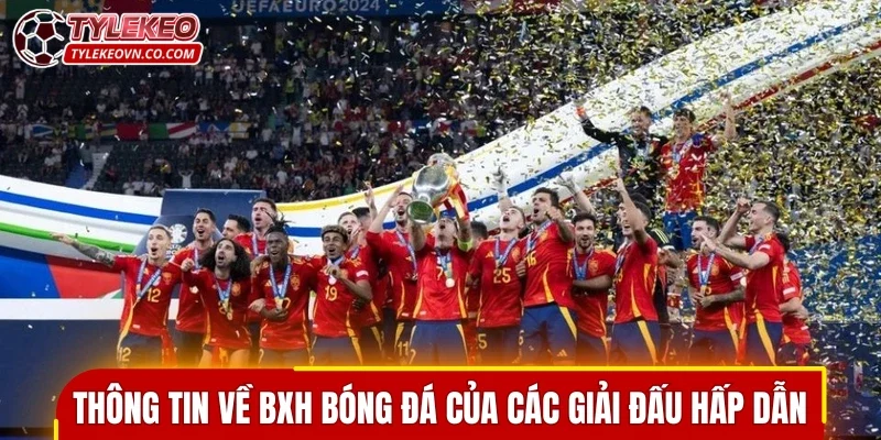 Thông tin về BXH bóng đá của các giải đấu hấp dẫn