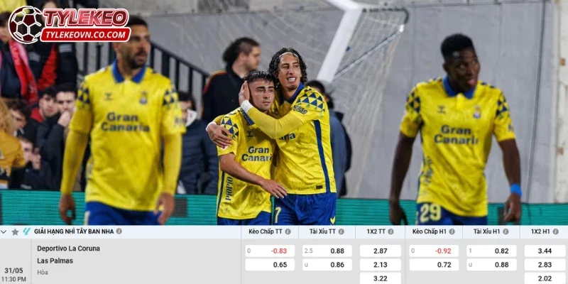 Trận đấu Deportivo vs Las Palmas khả năng cao ít bàn